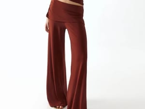 Draped Fine-Knit Trousers