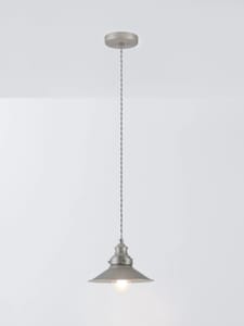 John Lewis Tobias Small Single Pendant Ceiling Light, Silver