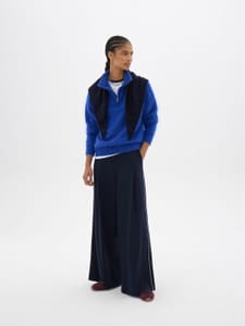 Taylor Piped Wide Leg Trousers | Midnight