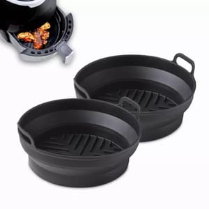 Set of 2 round Foldable Silicone Trays