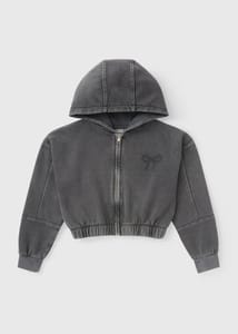 Girls Grey Acid Wash Zip up Hoodie (7-15yrs) - 7 Yrs