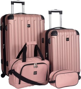 Travelers Club Luggage 28-Inch Tote Rose Gold 4-Piece Set