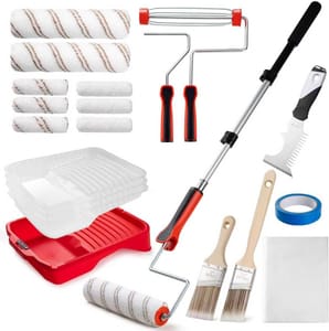 Mister Rui Paint Roller with Extension Pole, 9 Inch Paint Roller Set