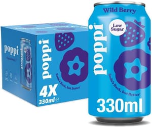 Poppi Wild Berry Sparkling Soda 330ml Can 4 Pack - £3.73 S&S
