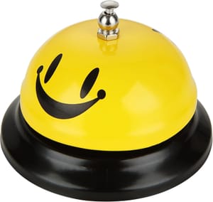 ASelected 8.5cm Desk Bell for Hotels, Restaurants, Bars, Yellow