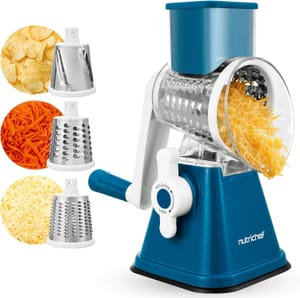 NutriChef Rotary Cheese Grater 3-in-1 with Suction Base