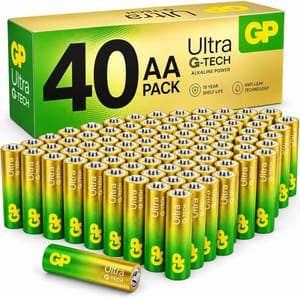 GP AA Batteries 40-Count 1.5V Alkaline - £12.82 S&S