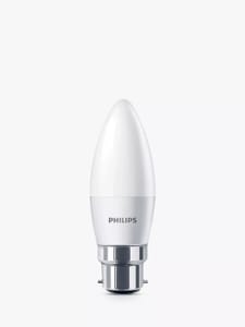 Philips 2.8W BC LED Candle Light Bulb, Frosted
