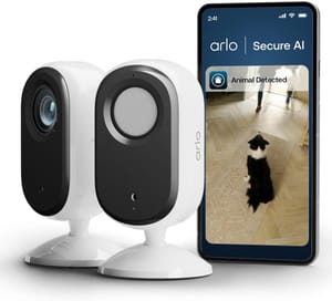 Arlo Essential 3 HD Indoor Wired Security Camera (2-Pack) White