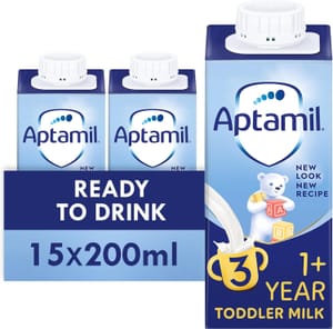 Aptamil 3 Toddler Ready-to-Drink Milk 1-2 Years, 15x200ml - £6.41 S&S