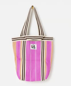 Sia Pink & Orange Striped Shopper Bag