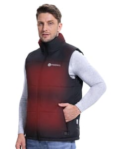 FREEHILL Men's Dual-Control Heated Puffer Vest for -30C Work, M