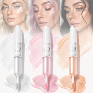3-Piece Dual-End Cream & Liquid Highlighter Sticks