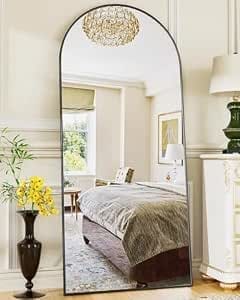 Antok 146x45 Cm Curved Full-Length Mirror with Aluminium Frame