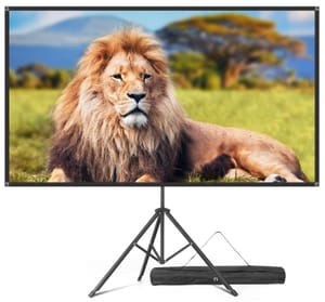 80-Inch Tripod Projector Screen, 16:9, 4K & Foldable