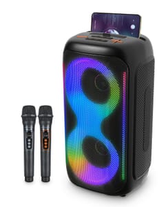 GKD40 Karaoke Machine with Bluetooth PA & 2 Wireless Mics