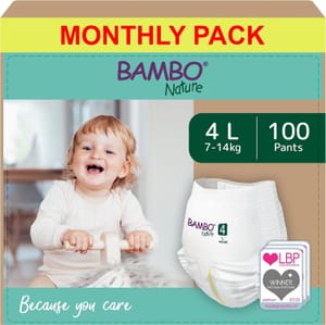 Bambo Nature Premium Training Pants Size 4 (7-12kg) 100PK - £18.64 S&S Voucher