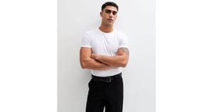 White Cotton Muscle Fit T-Shirt