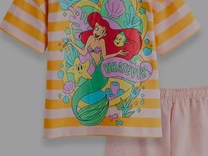 Little Mermaid Ariel Stripe Tee and Running Short Set