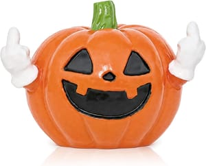 Middle Finger Pumpkin Ornament - Spooky Resin Figurine