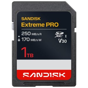 SanDisk Extreme Pro SD Card 1TB, 250 MB/s, UHS-I