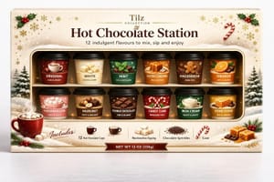 Hot Chocolate Gift Set: 12 Sachets, Marshmallows & Sprinkles