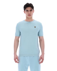 Fila Sterling Blue Don Textured Knitted T-Shirt