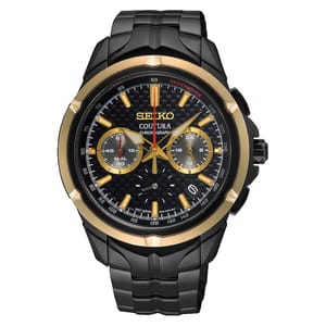 Seiko Coutura Men's Black Dial Chronograph IP Bracelet Watch