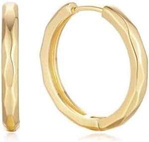 9CT Gold Huggie Hoop Earrings, 25mm