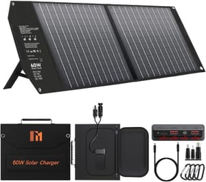 60W Portable Solar Panels with USB-C PD45W, QC3.0, USB-A, MC4