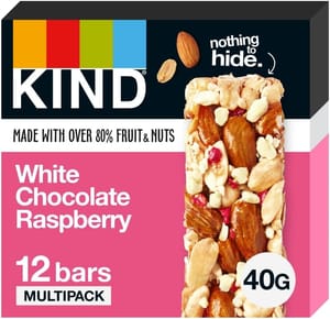 KIND Bars White Chocolate Raspberry Gluten Free 12 X 40g - £8.32 S&S