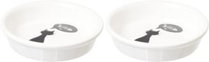 TRIXIE Shallow Ceramic Cat Bowl, Non-Slip, 13cm, 0.25L Pack2