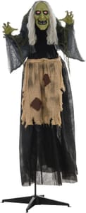 HOMCOM 160cm Witch Outdoor Halloween Decoration, Sound-Activated