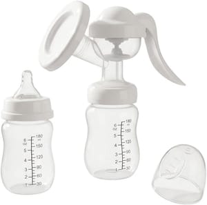 Manual Breast Pump with Storage Bottle and Adjustable Suction