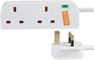 PRO ELEC PELB1949 2-Gang Surge Protected Extension Lead White, 3m
