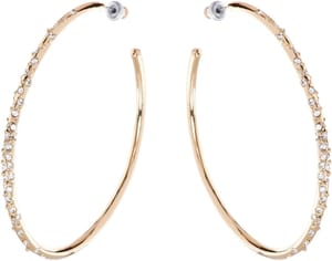 Karen Millen Crystal Sprinkle Large Hoop Earrings - Gold/Clear