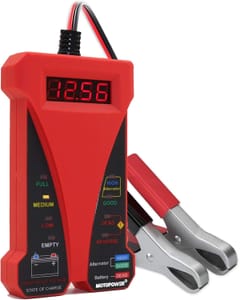 MOTOPOWER 12V Digital Battery Tester Voltmeter and Alternator Charging System
