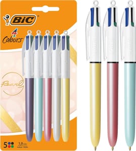 BIC 4-Colours Pearl Ball Pen Pack of 5