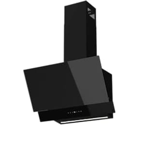 GoodHome AirSensor GHAG60ASBL Black Steel & Glass Angled Cooker Hood