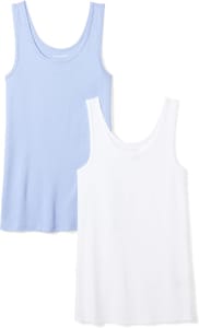 Amazon Essentials Women's Slim-Fit Vest 2-Pack Purple/White XS - £4.04 S&S
