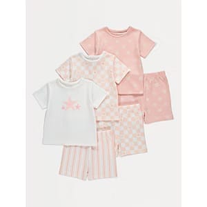 Pink Star Fish Little Star Short Pyjamas 3 Pack
