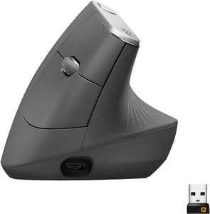 Logitech MX Vertical Ergonomic Mouse, Multi-Device USB Unifying Receiver