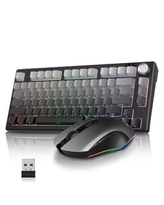 RedThunder K75 75% Wireless Keyboard & Optical Mouse, 3-Mode 2.4G/BT/USB-C