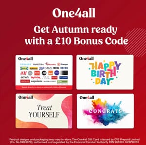 Buy a £120 One4all Gift Card & Get a £10 Bonus Code - Minimum Spend