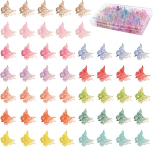 Lectnore 50Pcs Mini Butterfly Hair Clips, Multicolor