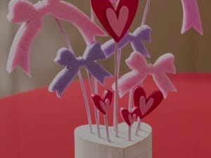 Pink Felt Bows and Hearts Ornament