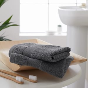 Catherine Lansfield Charcoal Antibacterial Face Cloth Pair