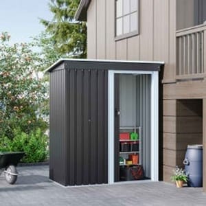 Livingandhome Roomy Lockable Metal Storage Shed 164x88x182cm Anthracite