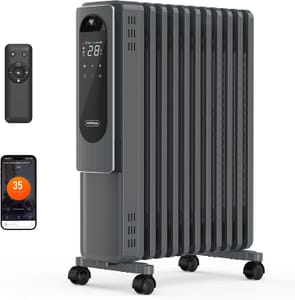 VonHaus WiFi Oil-Filled Radiator, 11 Fins, U-Shape, Remote, 2500W