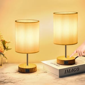 Aomeya Touch-Control Table Lamp Set 2 with USB-C/USB-a Ports Dimmable